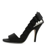  Salvatore Ferragamo vala лента * атлас оборка туфли-лодочки ( сандалии ) обувь / черный /Salvatore Ferragamo на следующий день рассылка возможно /207148