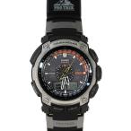 カシオ プロトレックトリプルセンサー・タフソーラー 電波 時計/SS/81.8g/PRW-5000/ブラック×シルバー/CASIO 翌日配送可/218581