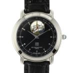ジバンシー(ジバンシィ) ブラック文字盤 裏スケ レザーベルト 自動巻き時計/60.0g/GIVENCHY 翌日配送可/h210819/403602