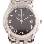 グッチ ラウンドフォルム クォーツ時計/SS/stainless steal-86.9g/5500M/シルバー×ブラック/GUCCI/RF2/h191029/312405
