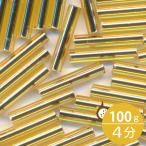 ミユキ 竹ビーズ 4分 2.4x12mm #3(#91) ゴールド(金茶銀引) 100グラムバラ (20グラムパック×5個) 約900粒入り