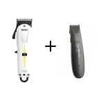 ショッピング訳アリ 【訳アリB品特価】WAHL ウォール コードレス スーパーテーパー＋オメガ コードレストリマー セット（ポーチ付き）