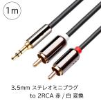 ステレオミニプラグ to 2RCA 赤/白 変換 RCA オーディオケーブル 3.5mm ステレオ OFC スマホ タブレット スピーカー RCAケーブル ステレオミニプラグ RCAピン 1m