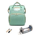 Xifamniy マザーズバッグ リュック ベビーベッド ママバッグ 2way 大容量 軽量 防水 折りたたみ ミニ 収納 マット付 ライト