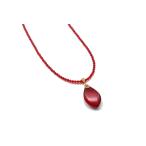 ルビーレッド琥珀の大ぶりネックレス