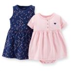 ショッピングカーターズ カーターズ ベビー 半袖 ワンピース ハート＆ボーダー 2点セット Tシャツ 女の子 ベビー服 Carter's