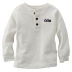 オシュコシュ Tシャツ 子供 OshKosh ワッフル ロンT ホワイト 男女兼用 男の子 女の子