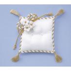 ショッピングリングピロー パナミ　お花のリングピロー (白/金)