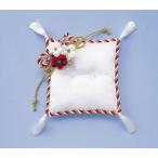 ショッピングリングピロー パナミ　お花のリングピロー (赤/金)