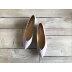 ショッピングNUDE 【SALE 50％OFF】【レディス】Kanarian / カナリアン KF3543 コンビフラット　パンプス　VIOLET/NUDE バイオレット/ヌード　ボロネーゼ製法
