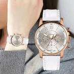 腕時計 メンズ ホワイト ピンクゴールド レディース 新品 ノーブランド アナログ ファッション カジュアル 革ベルト ベルト #C300