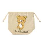 リラックマストア限定　刺繍巾着　 ベージュ　あなたに寄り添うリラックマ