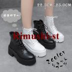 ショートブーツ 厚底ブーツ 7cm ハイヒール ワークブーツ レディース 厚底 かわいい レディース ブラック ヒール ブーツ レディース 靴 レースアップ