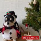 犬服冬クリスマスウェア雪だるま小型...
