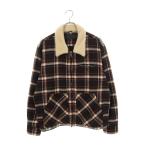 クロムハーツ ブルゾン サイズ:L U BLACK SHEEP PLD ジップアップムートンチェック柄ブルゾン 中古 SJ02