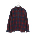 シュプリーム サイズ:XL Studded Shadow Plaid Zip Up Shirt スタッズ付きジップアップ長袖シャツ 中古 BS99