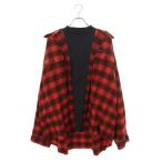 バレンシアガ サイズ:1 699371 TNM25 ドッキングチェック柄オーバーサイズ長袖シャツ 中古 BS99