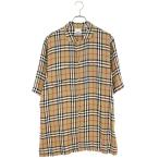 ショッピングBURBERRY バーバリー Burberry 20SS 8025821 サイズ:S 胸ポケットノヴァチェックオーバーサイズ半袖シャツ 中古 OM10