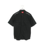 シュプリーム SUPREME 21SS Logo Rib S/S Work Shirt サイズ:L ロゴリブワーク半袖シャツ 中古 BS99