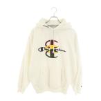 シュプリーム チャンピオン サイズ:L 17AW Stacked C Hooded Sweatshirt ロゴ刺繍プルオーバーパーカー 中古 BS99