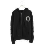 クロムハーツ サイズ:M SWTSHRT PLVR 袖フローラルバックホースシュープリントパーカー 中古 NO05