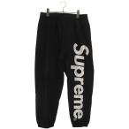 シュプリーム ロングパンツ サイズ:L Satin Applique Sweatpant サテンロゴスウェットロングパンツ 中古 OM10