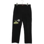 シュプリーム 30インチ 20SS Daniel Johnston Embroidered Work Pant ダニエルジョンストンエンブロイダードワークロングパンツ 中古 BS99