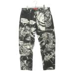 シュプリーム サイズ_34 21AW The Crow Regular Jean クロウ総柄デニムパンツ 中古 OM10