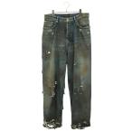 バレンシアガ サイズ_S 23SS 745248 TNW01 スーパーデストロイ加工ラージフィットバギーデニムパンツ 中古 BS99