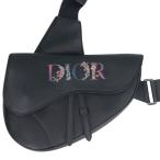  Dior SADDLE седло цветочный Logo кожа седло сумка-пояс б/у BS55