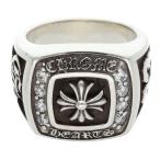 ショッピングLRG クロムハーツ リング サイズ:22号 LRG CHAMPION P DMND ラージチャンピオン PAVEダイヤシルバーリング 中古 OK15