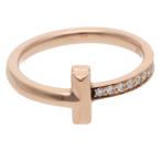 ティファニー サイズ:10号 Tワン K18PG ダイヤリング 中古 SS13