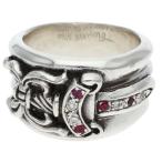 クロムハーツ サイズ:13.5号 DAGGER P DIA&RUB ダガー PAVEダイヤルビーシルバーリング 中古 SS07