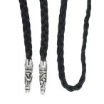 クロムハーツ LEATHER BRAID スクロールレザーブレード シルバーネックレス 中古 SS07