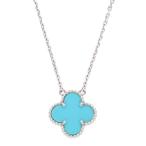 ヴァンクリーフアンドアーペル ヴィンテージアルハンブラ VCARB87000 K18WGターコイズネックレス 中古 GZ14