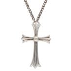 ショッピングLRG クロムハーツ ネックレス サイズ:30inch PPR CHN LRG CH CRS ペーパーチェーンラージCHクロス シルバーネックレス 中古 GZ11