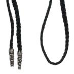 ショッピングクロムハーツ クロムハーツ LEATHER BRAID スクロールレザーブレード シルバーネックレス 中古 FK04