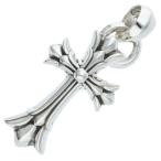 クロムハーツ DBL CH CRS SML W BALE スモールダブルCHクロス シルバーネックレストップ 中古 SS07