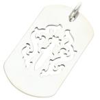 クロムハーツ ネックレストップ サイズ:LARGE ダガーカットアウトドッグタグ ラージドッグタグネックレストップ 中古 SS07