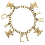 ショッピングイニシャル セリーヌ マカダムチェーンイニシャルチャームブレスレット 中古 BS99