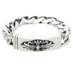  Chrome Hearts размер :13LINK ID FLORAL CRS цветочный Cross ID Classic серебряный браслет б/у OS06