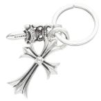  Chrome Hearts CH CRS SML&amp;No5 DGGR маленький CH Cross #5daga- кольцо для ключей серебряный кольцо для ключей б/у FK04