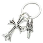  Chrome Hearts CH CRS SML&amp;No5 DGGR маленький CH Cross #5daga- кольцо для ключей серебряный кольцо для ключей б/у NO05