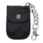  Chrome Hearts KEY CASE CRASSIC CHAIN Cross мяч кожанный кейс имеется серебряный цепочка для ключей б/у SJ02