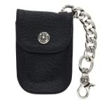  Chrome Hearts KEY CASE CRASSIC CHAIN Cross мяч кожанный кейс имеется серебряный цепочка для ключей б/у SJ02