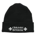 クロムハーツ サイズ:ONE SIZE WOOL WATCH CAP ウールワッチキャップ ロゴ刺繍ビーニーニットキャップ 中古 NO05