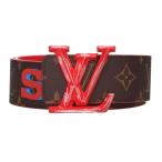 ショッピングヴィトン ルイヴィトン サイズ:85/34 M0487 LV ピラミッド 40MM LVバックルリバーシブルレザーベルト 中古 SB01