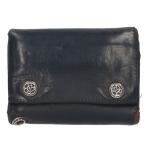 クロムハーツ 財布 3FOLD 3フォールド フローラルボタンレザーウォレット財布 中古 SJ02