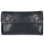 クロムハーツ 財布 WAVE CROSS BALL ウェーブ クロスボールボタンレザーウォレット財布 中古 OS06