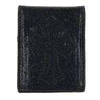 クロムハーツ Chrome Hearts MEMO HOLDER MINI/メモホルダー クロスパッチレザーメモ帳カバー 中古 GZ11